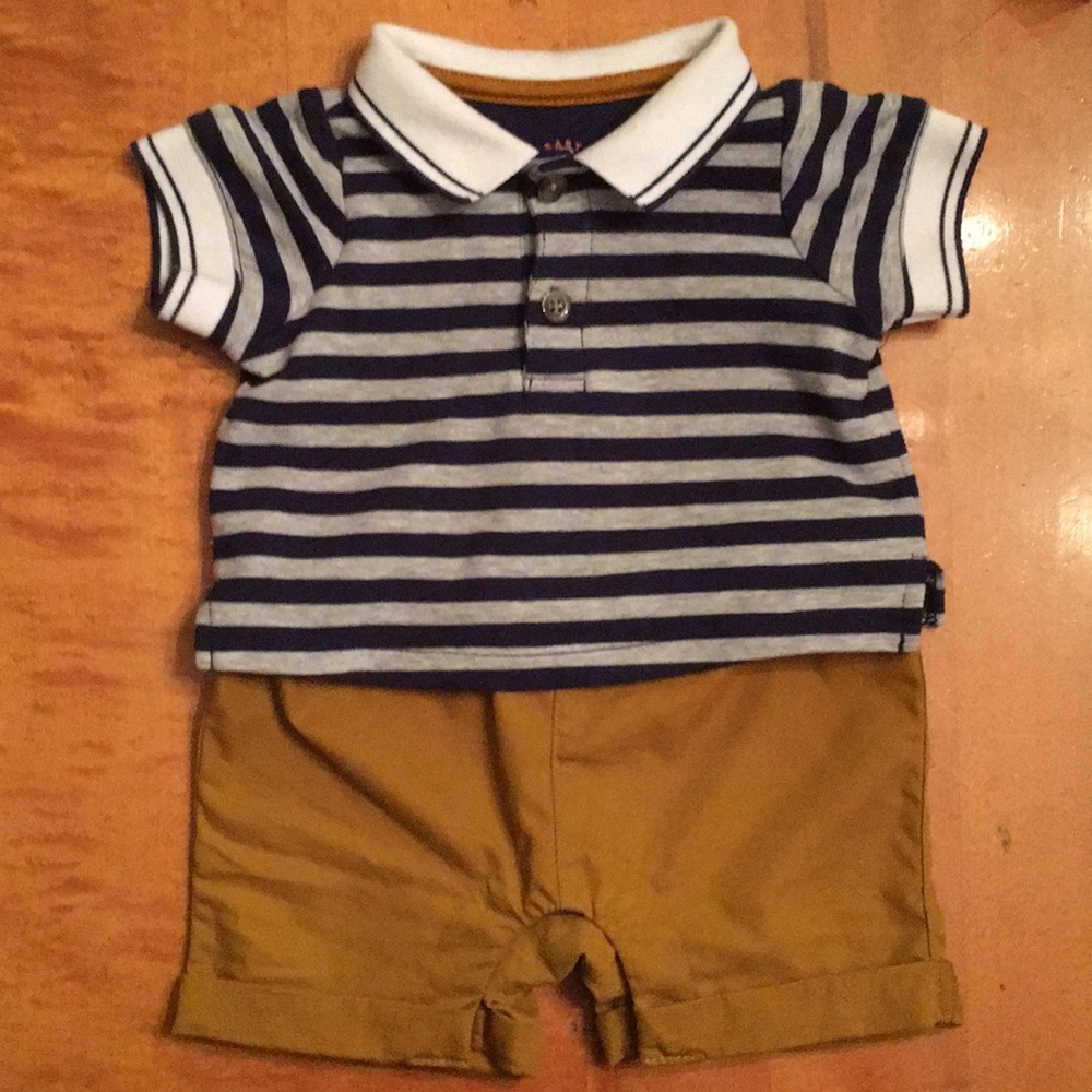 One piece, collared shirt outfit